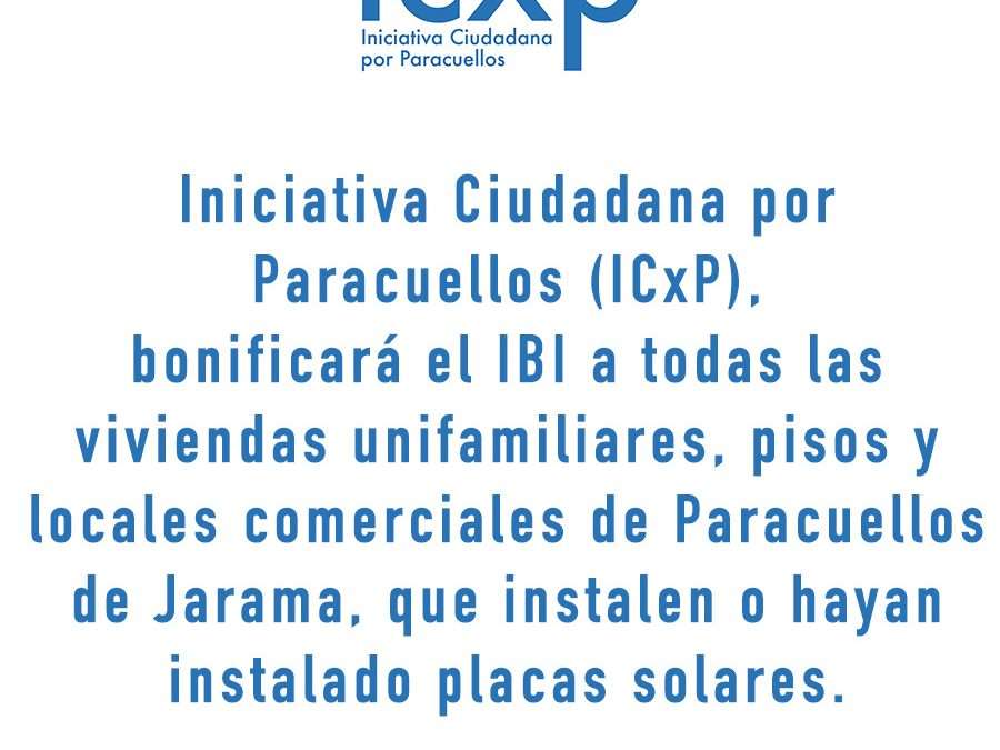 ICxP bonificará el IBI por la instalación de placas solares en Paracuellos